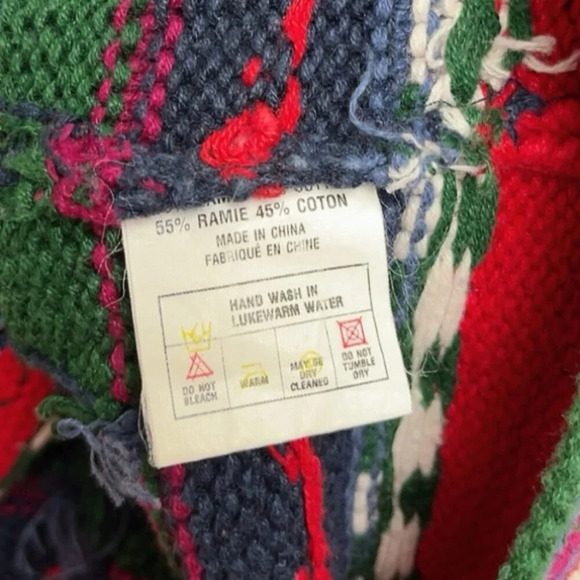 Funsport Womens Small Multicolor  Chunky Ramie Cotton Button Round Neck Cardigan - Picture 14 of 15